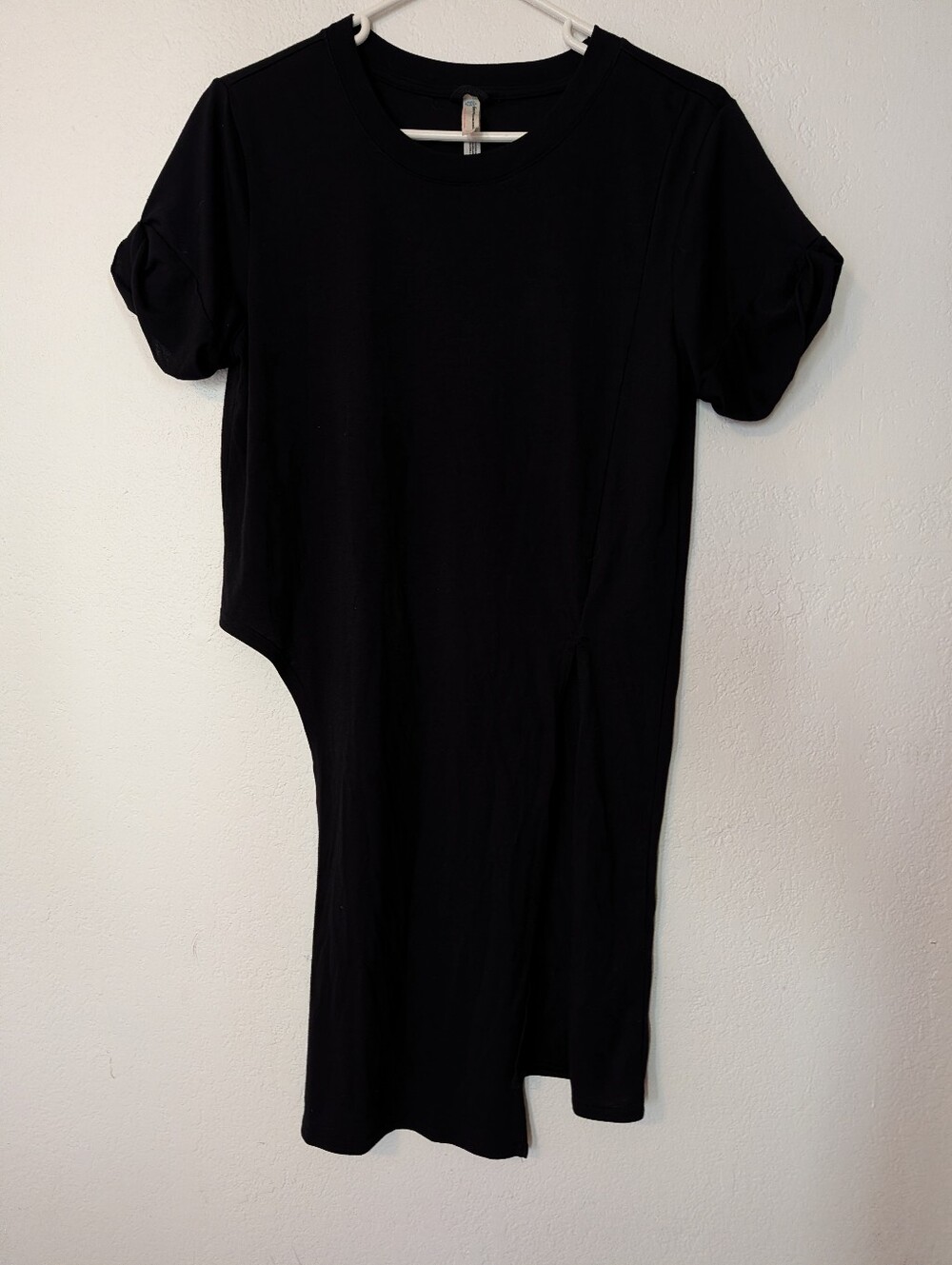 Free People FP Movement Black Pump Cover Split Long T Shirt Size Large Pre Owned